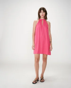 Whola Vestido Mini em Linho