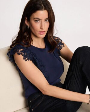 Flower T-shirt em Renda